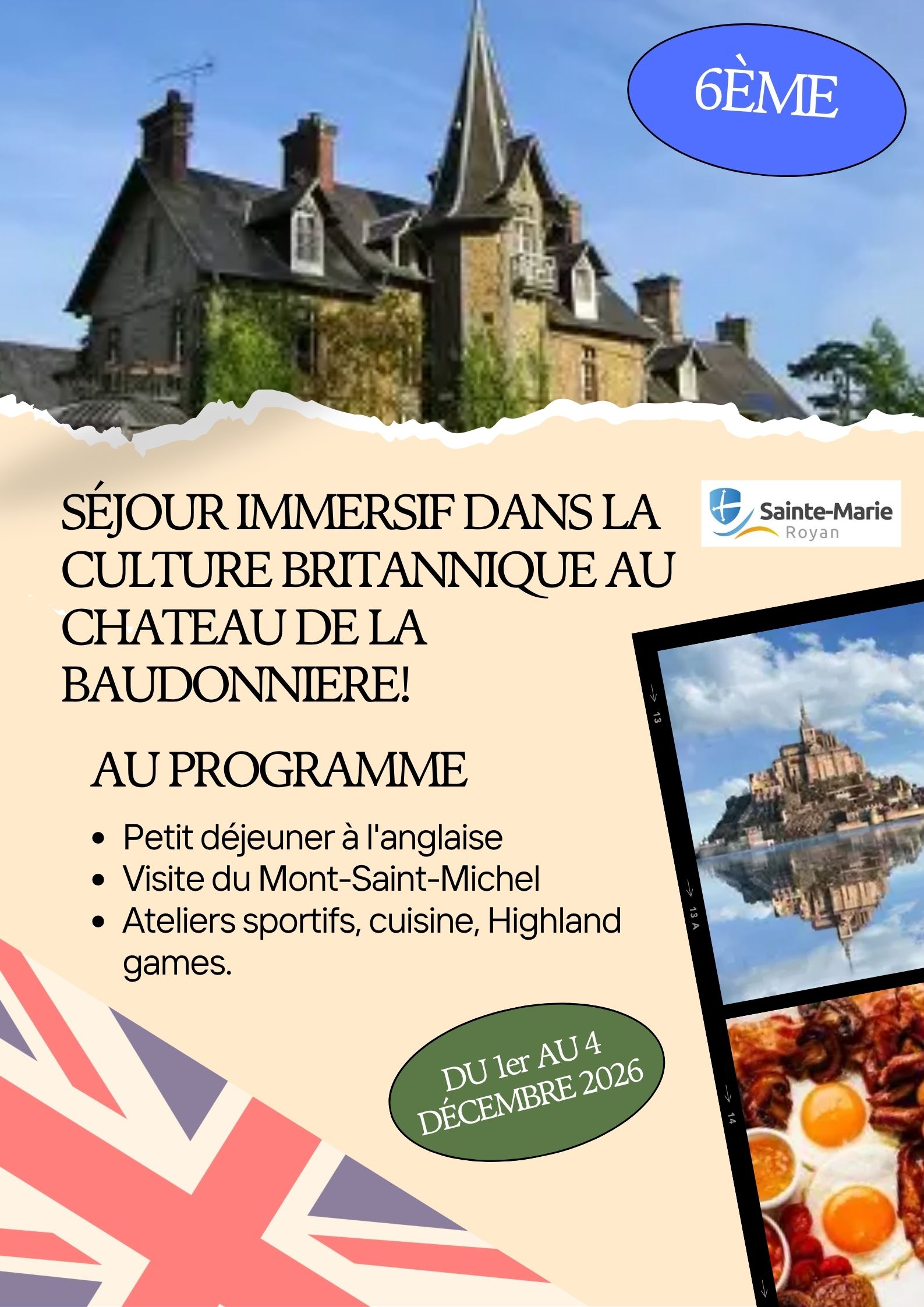 Cream and Green Modern Travel Package Poster